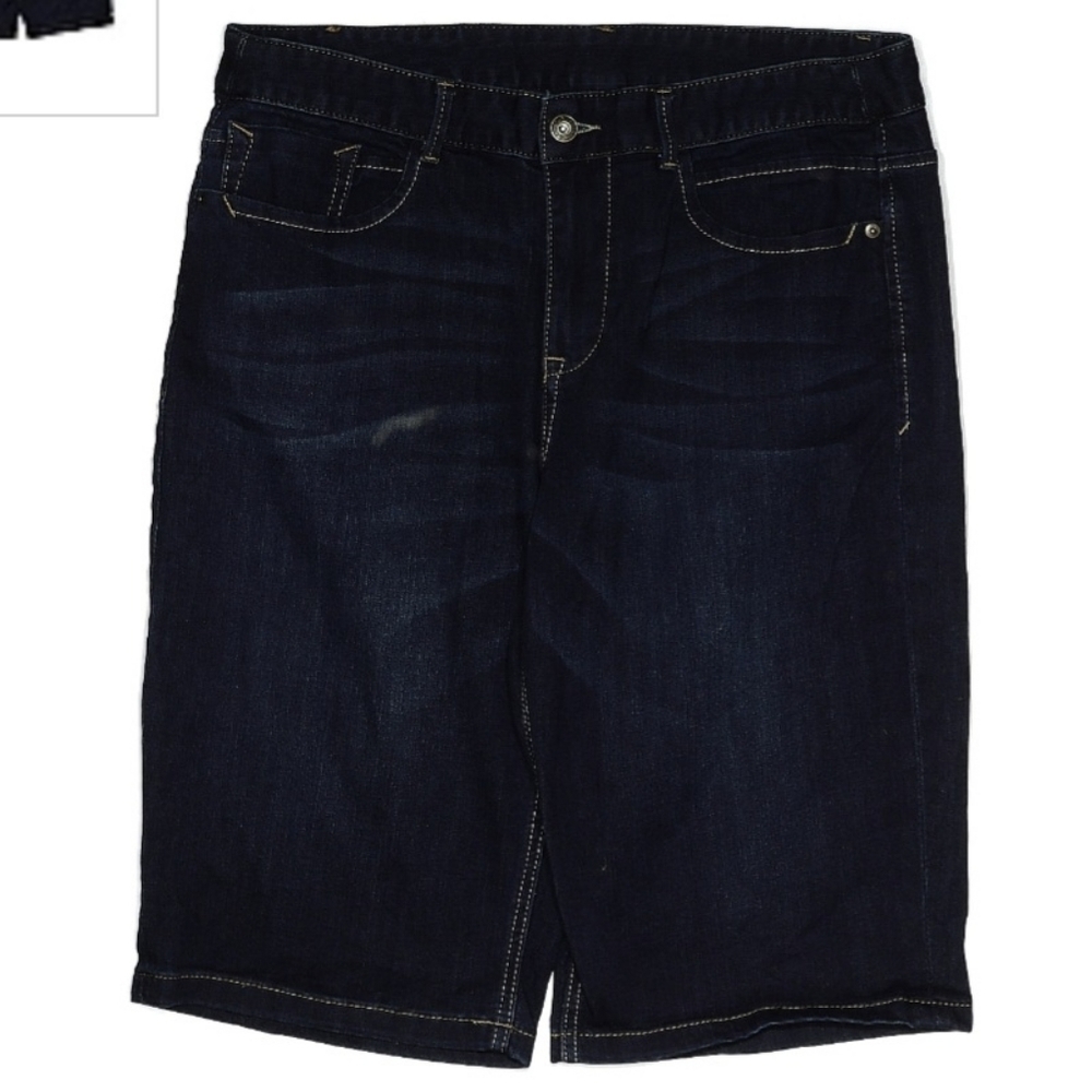 Christopher & Banks Dark Wash Denim Bermuda Jean Shorts Women's Size 12 Jorts